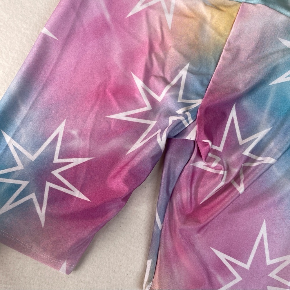 Goldsheep Pastel Tie Dye Stars Bike Shorts Large - Picture 4 of 7